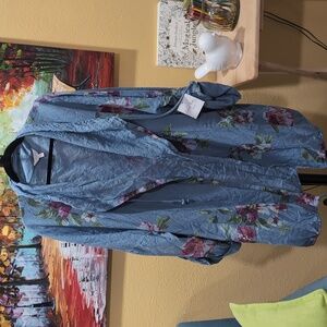 CORAL BAY JACKET DUSTER SIZE 2X 100% LINEN